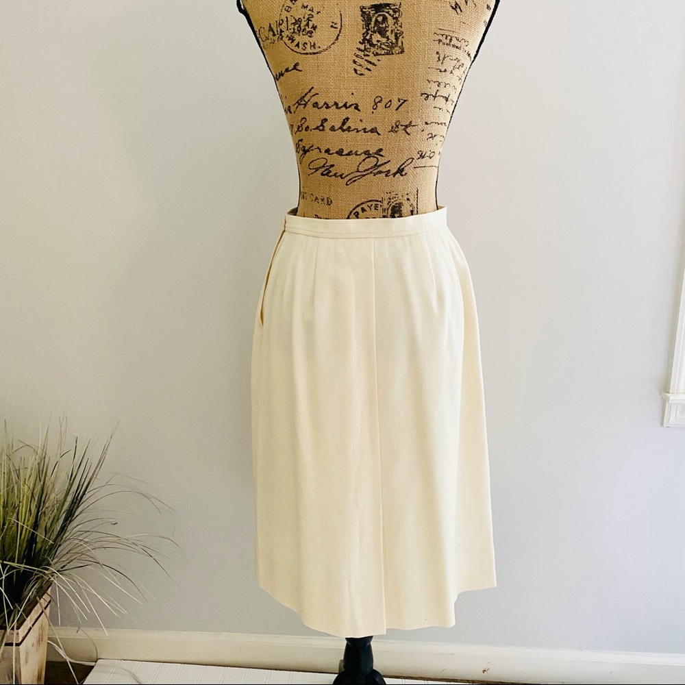 Vintage Miss Pendleton Winter White Wool Skirt 12